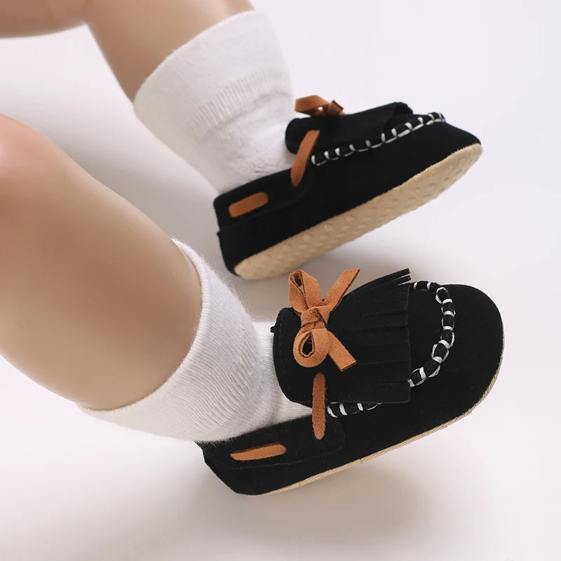 Sapatinho Mocassim Stylo Baby Camurça  | Mocassim Recém-Nascido de Camurça