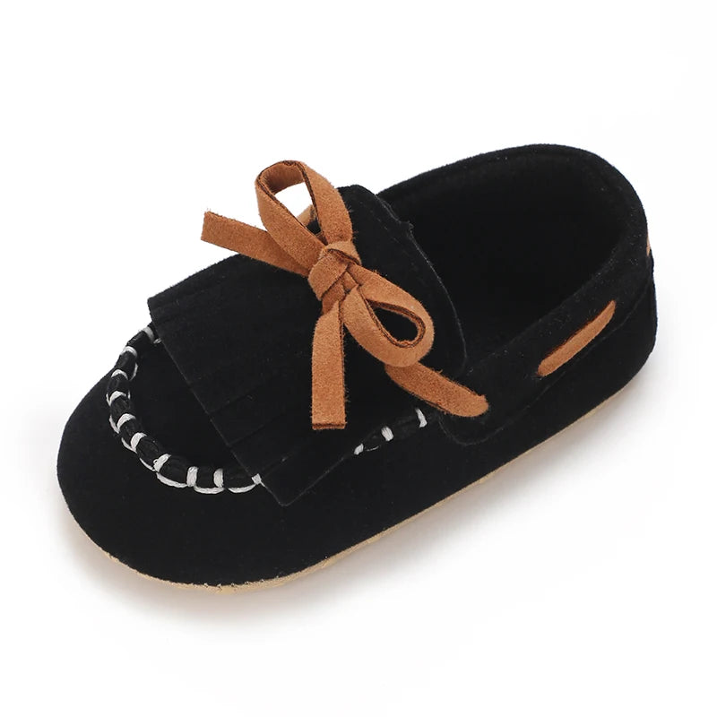 Sapatinho Mocassim Stylo Baby Camurça  | Mocassim Recém-Nascido de Camurça