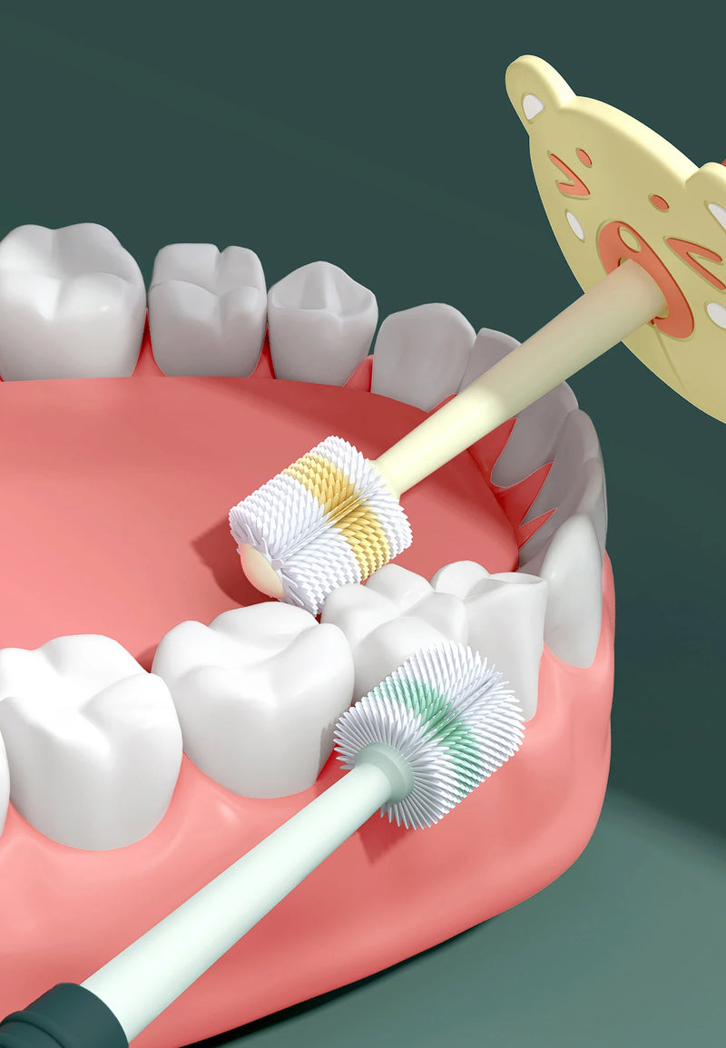 Escova de dentes infantil Macia | Higienizador bucal 360 Graus