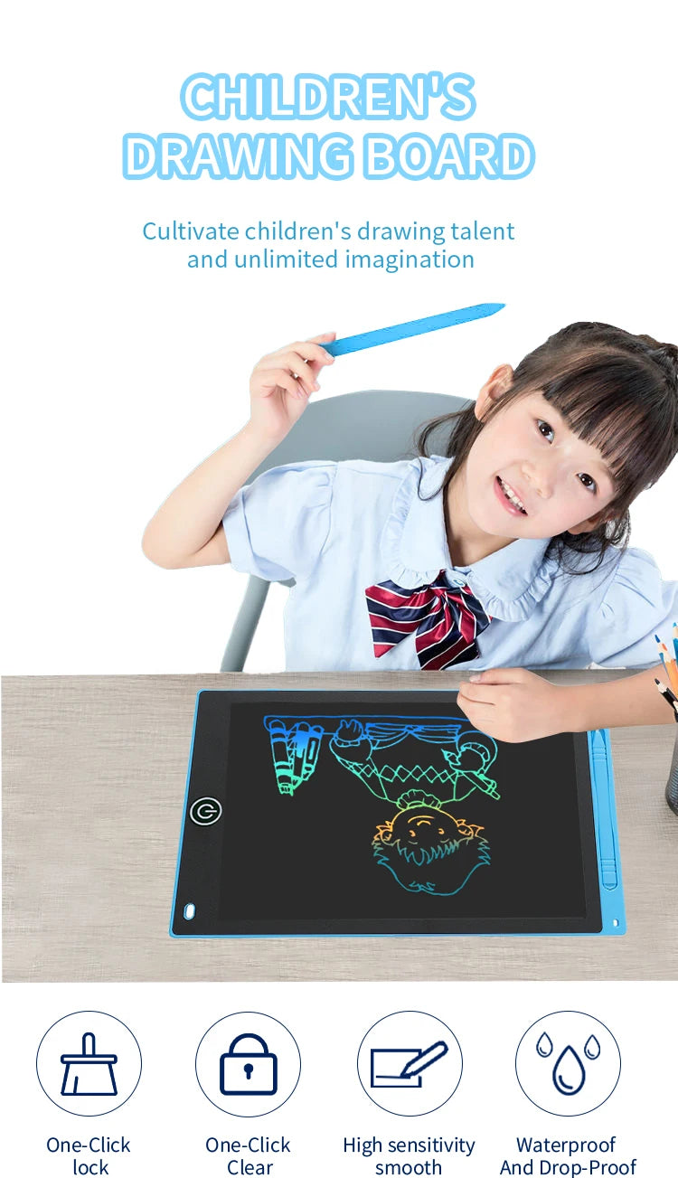 Lousa Mágica Colorida para Desenho Infantil | Lousa Magica Tablet de Escrita Infantil Didático Educativo