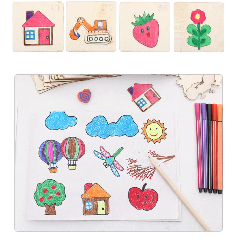 Kit desenho Montessori Criative | Brinquedos Montessori de desenho infantil