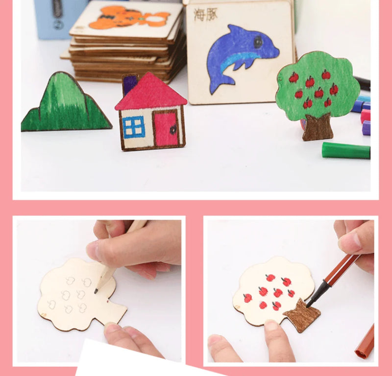 Kit desenho Montessori Criative | Brinquedos Montessori de desenho infantil