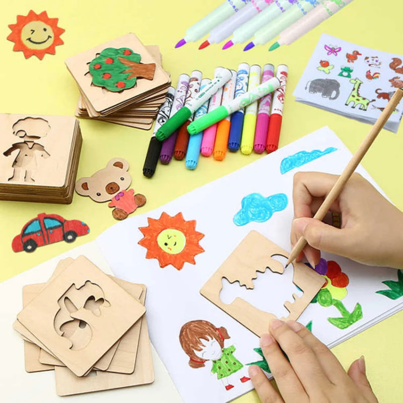 Kit desenho Montessori Criative | Brinquedos Montessori de desenho infantil